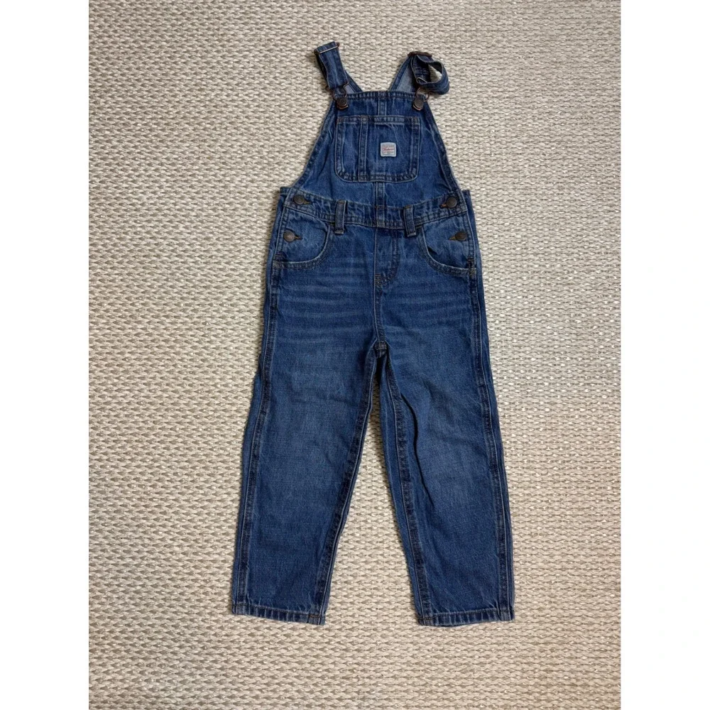 Vintage Old Navy Workwear Denim Overalls jean Y2K Blue 4T Bib Dungarees